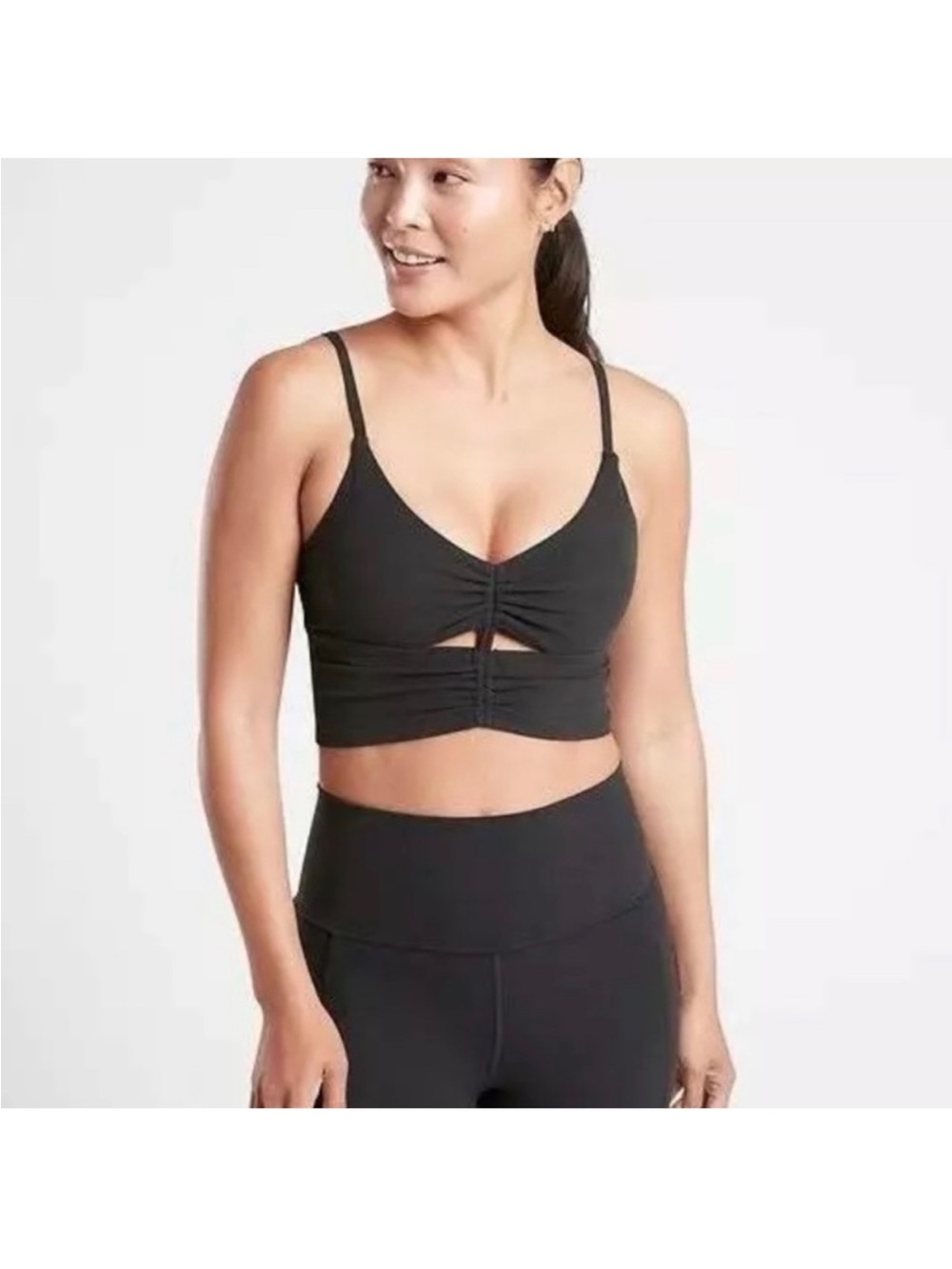 ATHLETA Cinch Longline Bra Black S